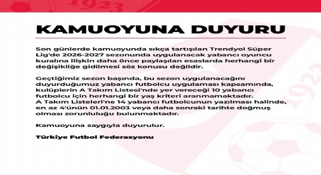 TFF açıkladı: 'Değişiklik yok!'
