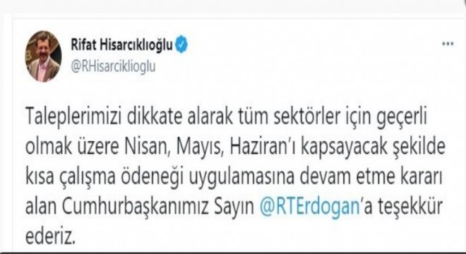 TOBB’dan Cumhurbaşkanı Erdoğan a teşekkür
