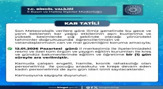 Bingöl'de eğitime 1 gün ara