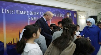 Erdoğan, devlet himayesindeki çocukları ağırladı